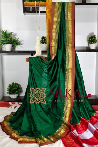 [SKL3003] Ilkal Plain Mercerized Silk Saree
