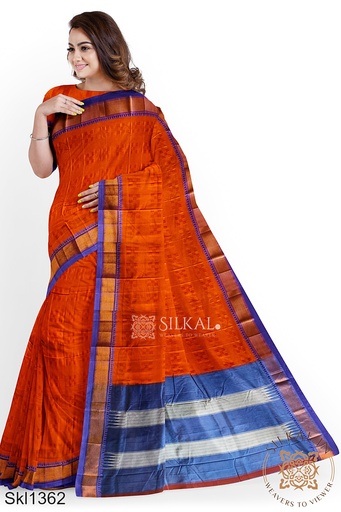 [SKL3009] Ilkal Embossed With Mercerized Cotton Saree