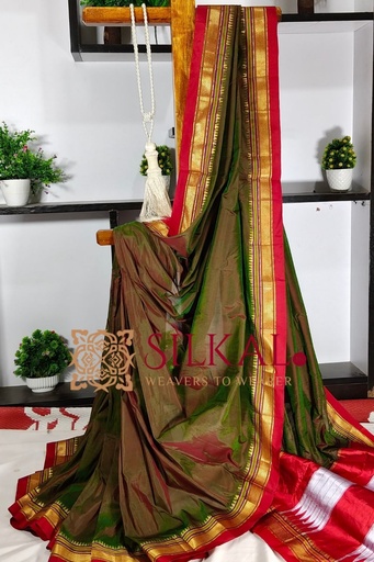 [SKL3033] Ilkal Plain Mercerized Silk Saree