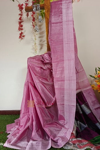 [SKL1104] Ilkal Handloom Viscose Cotton Silk Chikki Paras Border Saree