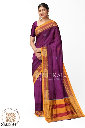 [SKL3052] Ilkal  Mercerized Sonamati Cotton Butta Saree