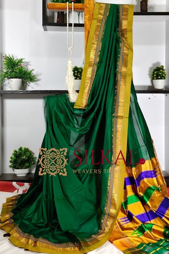 [SKL3073] Ilkal Plain Mercerized Silk Saree