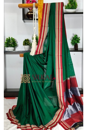 [SKL3079] Ilkal Mercerised Cotton Plain Saree