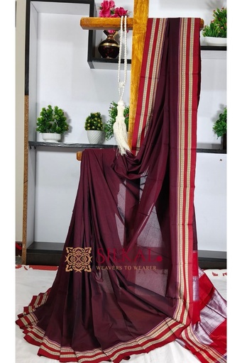 [SKL3080] Ilkal Mercerised Cotton Plain Saree