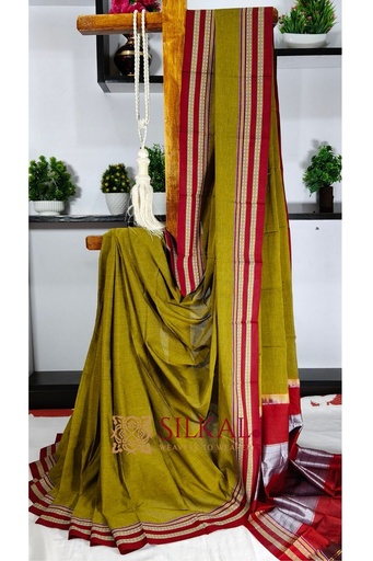 [SKL3081] Ilkal Mercerised Cotton Plain Saree