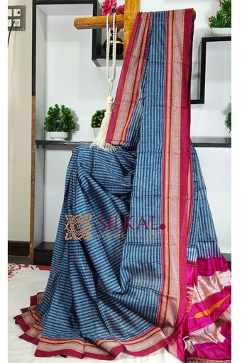 [SKL3087] Ilkal Handloom Viscose Cotton Silk Chikki Paras Border Saree