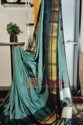 [SKL1112] One Side Border Chandarana Temple Saree