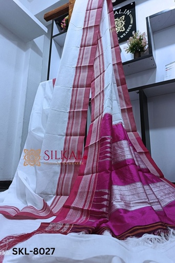 [SKL1117] Ilkal Handloom Cotton Silk Chikki Paras Border