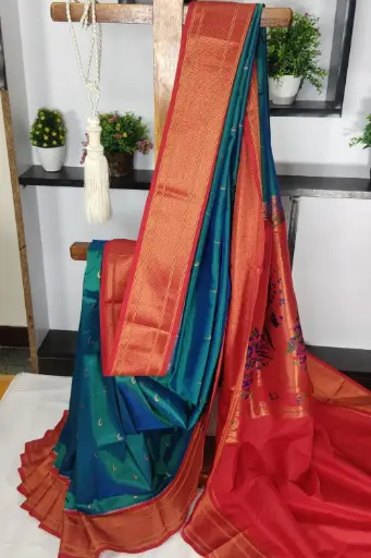 [SKL03431] SKL03431 Royal Paithani Jari Butta Soft Silk Saree 