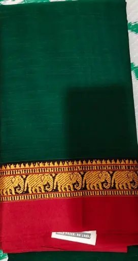[SKL3135] SKL3135 Narayan Peth Plain Cotton Saree With Patti Pallu Saree