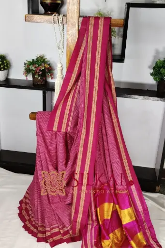 [SKL03514] SKL03514 Ilkal Handloom Viscose Cotton Silk Gayatri Border Saree 