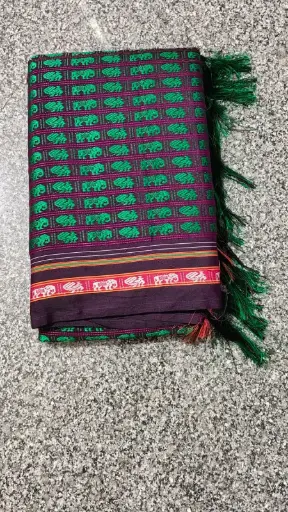 [SKL03547]  SKL03547 Ilkal Khun Viscose Cotton Saree