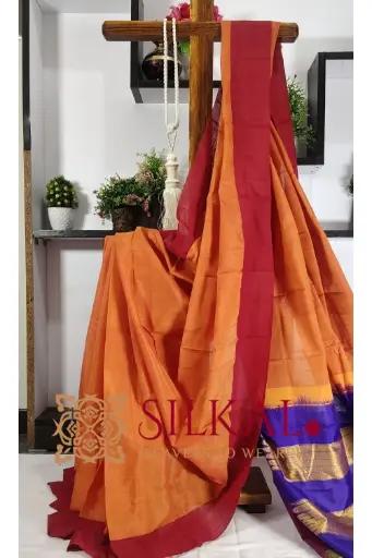 [SKL03336] SKL03336 Ilkal Handloom Viscose Silk Chikki Paras Border Saree