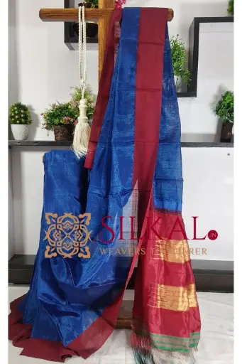 [SKL03330] SKL03330 Ilkal Handloom Viscose Silk Chikki Paras Border Saree 