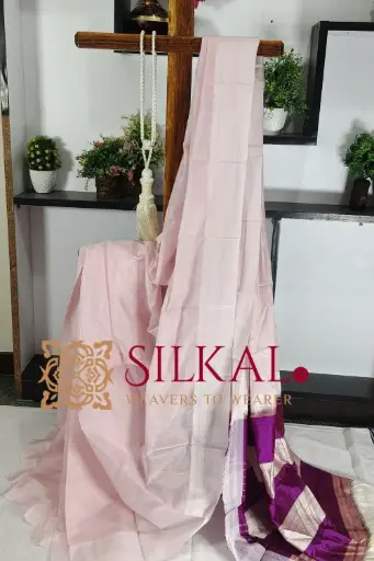 [SKL03333] SKL03333 Ilkal Handloom Viscose Silk Chikki Paras Border Saree  